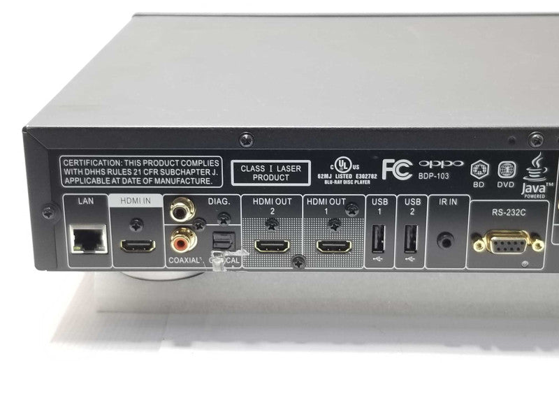 Oppo BDP-103 3D Blu-ray Player No Remote, Tested to power on, AS-IS _