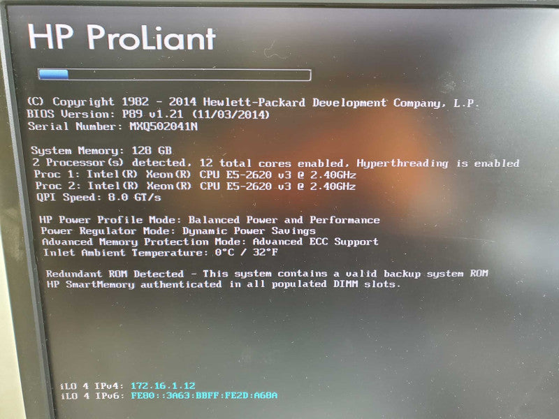 HP Proliant DL380 G9, 2x E5-2620v3 2.4GHz, 128GB, H240ar, 2x PSU READ +