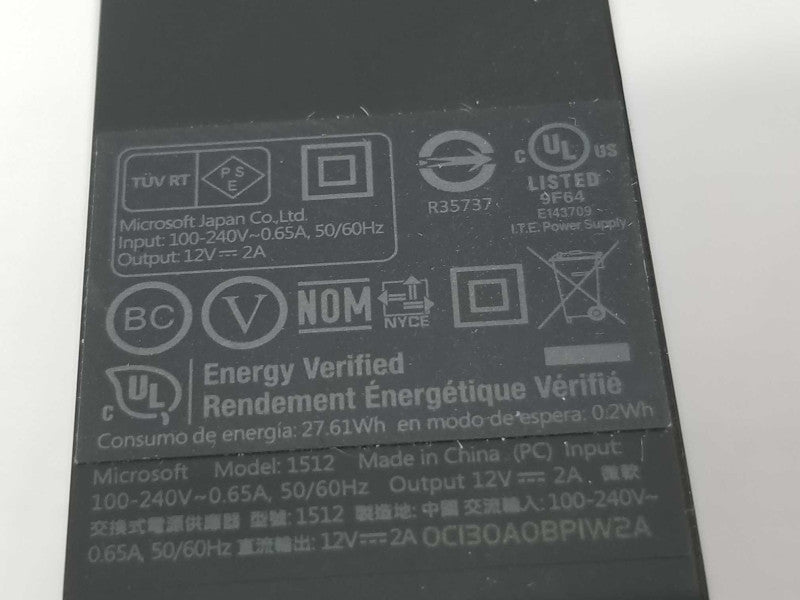 OEM Microsoft 1512 1513 1516 Surface Pro 2 RT EU AC Power Adapter Charger Supp ~