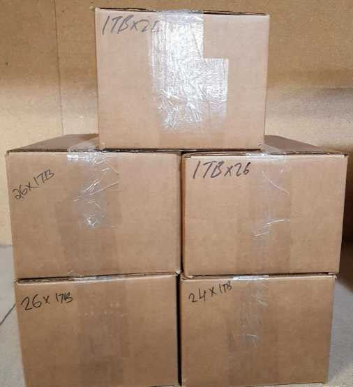 Five boxes of 1TB 3.5\\'\\' SATA HDDs mixed brands - 126 PCS