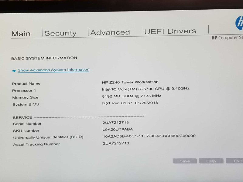 HP Z240 Workstation, I7-6700 3.4GHz 8GB DDR4, 3x HDD Caddies(2x 3.5 & 1x 2.5) _
