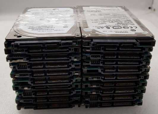 A box of 250 GB and UP  2.5\\'\\' SATA HDDs mixed brands - 47 PCS