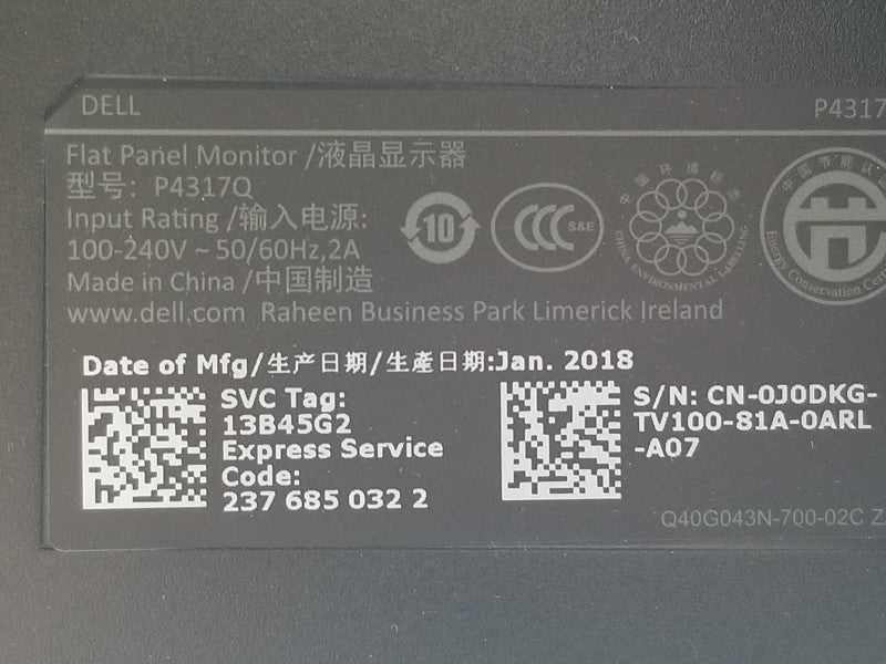 Dell P4317Q 43\\" 4K UHD 3840 x 2160 Monitor Integrated Speaker _