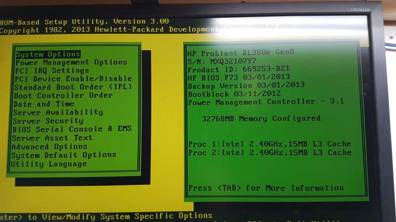 HP ProLiant DL380e Gen 8 2x Xeon E5-2440 @ 2.4GHz 32GB B320i READ #