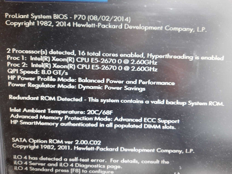 HP Proliant DL380p Gen8 2x Xeon E5-2670 32GB No HDD