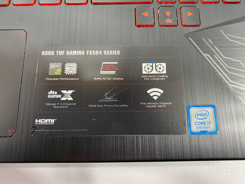ASUS TUF GAMING FX504 with i7-8750H CPU 16GB RAM & 512GB NVME Storage  -