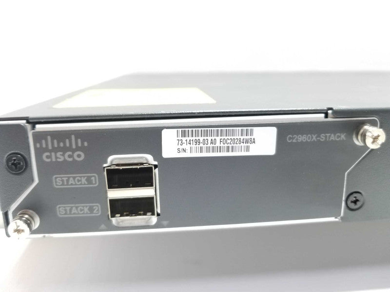 Cisco WS-C2960X-48FPS-L 48 GigE PoE 740W 4SFP Switch W/ C2960X-STACK, QTY ~