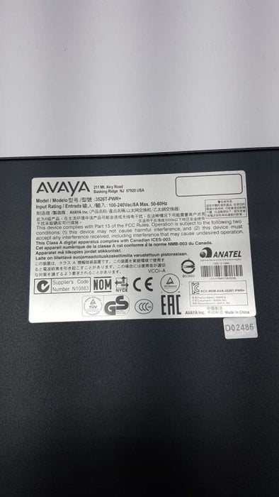 Avaya 24 Port PoE Network Switch 3526T-pWR+ FACTORY RESET