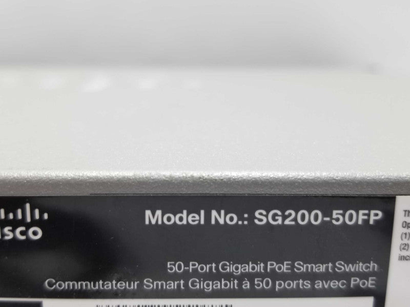Cisco SG200-50FP 48 ports Gigabit Full-PoE Smart Switch ~