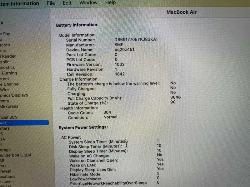 MacBook Air Retina 13-inch 2019 with i5 CPU 8GB RAM & 128GB Storage  -