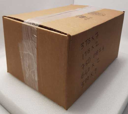 A Box of Assorted Sizes and Brands SATA 3.5\\" HDDs 500 GB& UP TO 3TB- 24 PCS