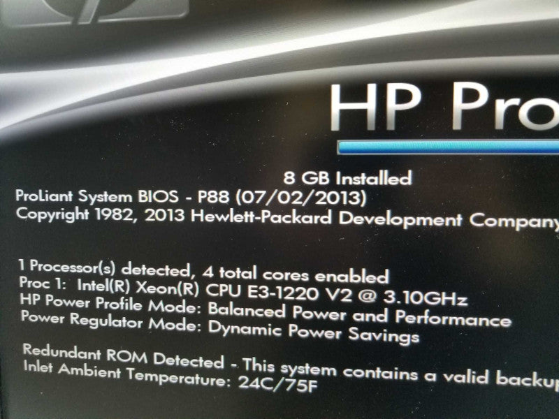 HP ProLiant ML10, Xeon E3-1220(v2) 3.1GHz QC/8GB ECC, NO RAID/HDDs ~