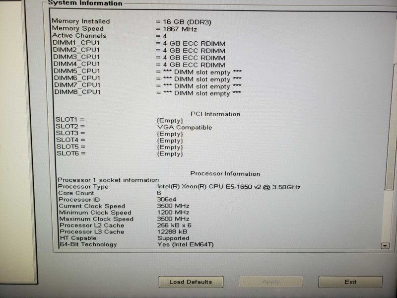 Dell Precision T3610 Intel Xeon E5-1650 @3.5GHz 16 GB RAM NVIDIA Quadro NVS510