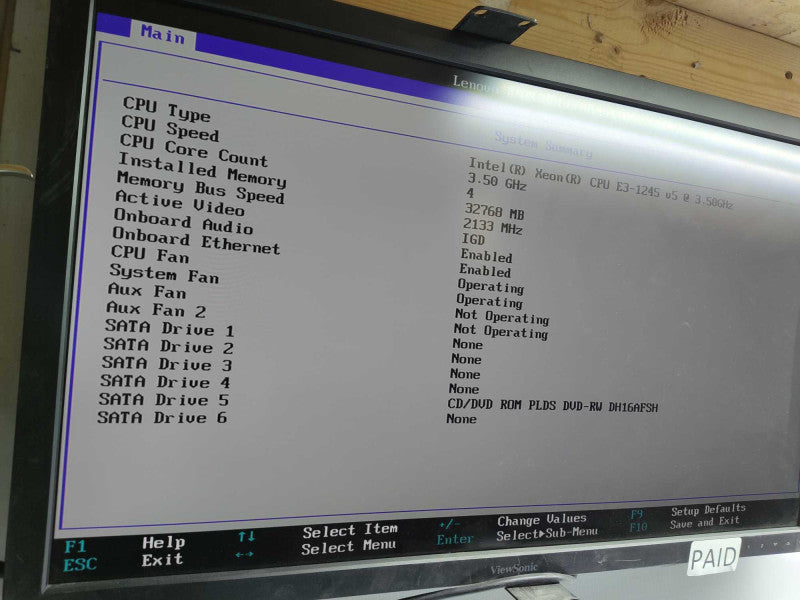 LEnovo Thinkstation P310 Xeon E3-1245 V5 @ 3.5ghz / 32gb ram / read #