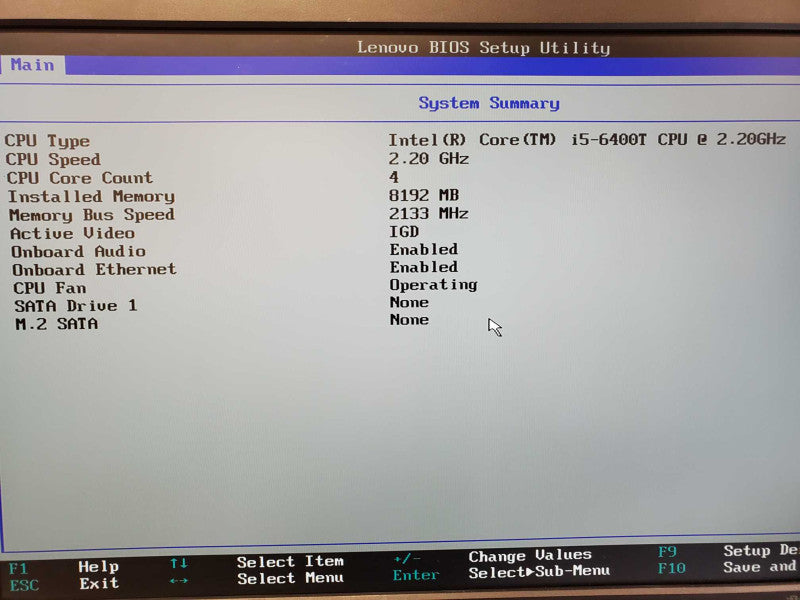 Lenovo ThinkCentre M700 Core i5-6400T @ 2.2 GHz 8GB Ram No HDD (