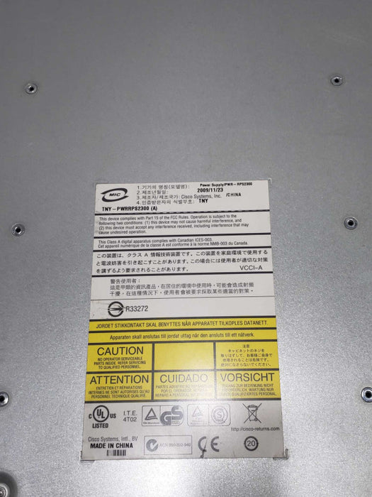 CISCO PWR-RPS2300 REDUNDANT POWER SYSTEM 2300 W/2x C3K-PWR-750WAC 750W DC SUPP