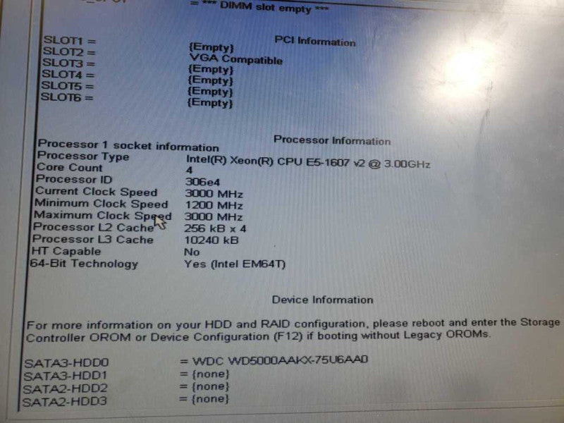 Dell Precision T3610 Xeon E5-1607 v2 @3.0GHz 8GB DDR3 GPU 500GB HDD