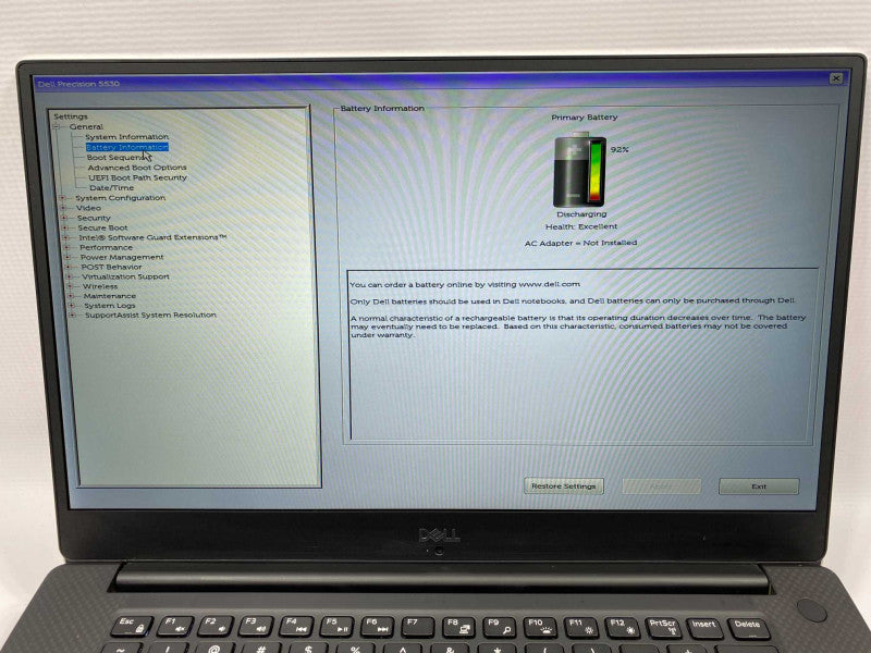DELL Precision 5530 with i7-8850H CPU 16GB RAM & 512GB NVME Storage  -