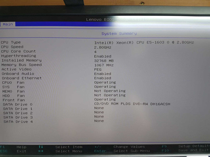 Lenovo S30 Xeon E5-1603 @ 2.80ghz / 32gb ram / read #