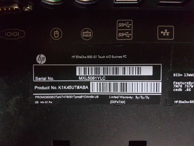 HP EliteOne 800 G1 Touch AiO Business PC i7-4790K 4ghz / 8gb ram #