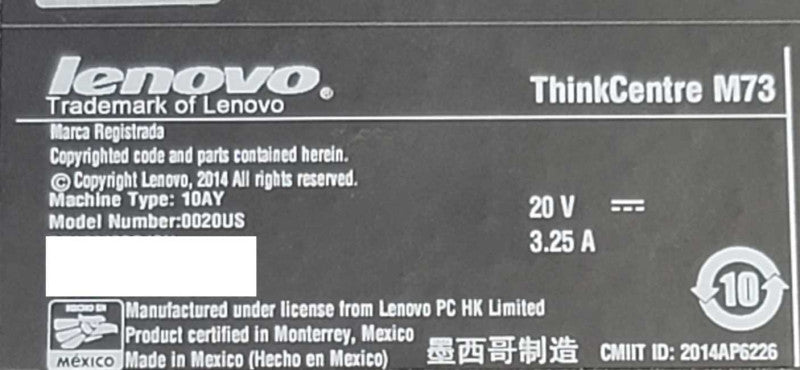 Lenovo ThinkCentre Mini M73 i5-4570T @ 2.9GHz 4GB RAM 128Gb SSD Wi-Fi =