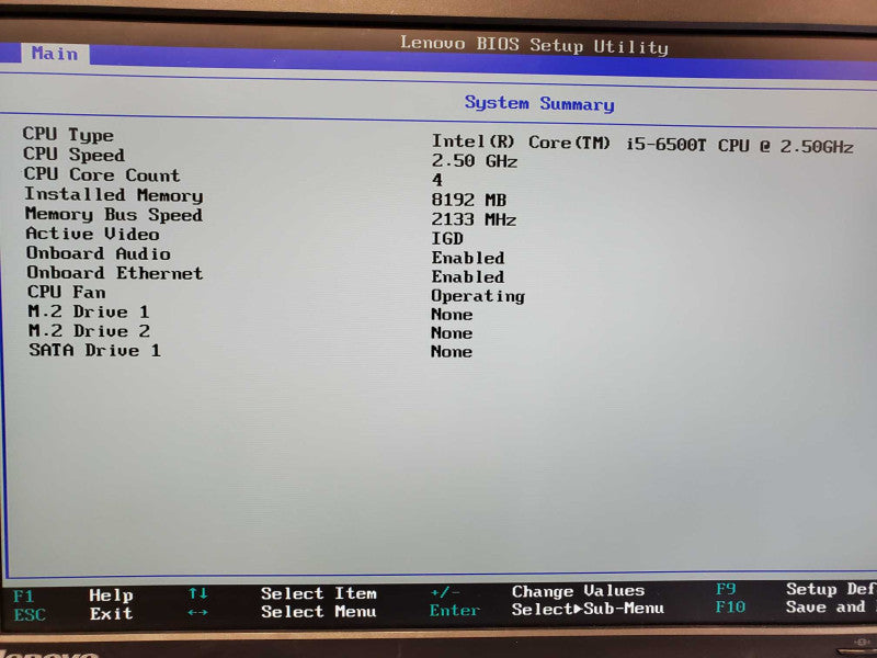 Lenovo ThinkCentre M710q Core i5-6500T @ 2.5GHz 8GB DDR4 NO HDD (