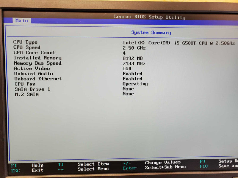 Lenovo ThinkCentre M700 Core i5-6500T @ 2.5 GHz 8GB DDR4 No HDD (