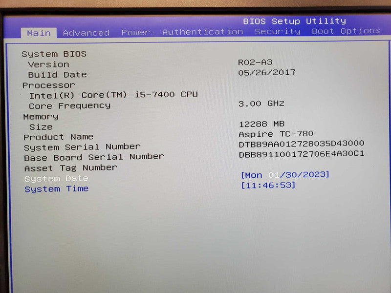 Acer Aspire PC Core i5-7400 @ 3.0 GHz 12GB DDR4 No HDD (
