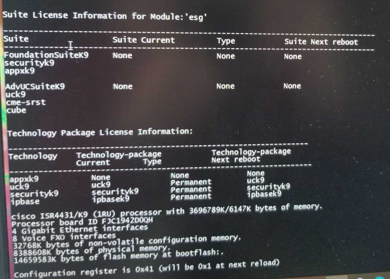 Cisco ISR4431/K9 Router ISR 4431 Security Router ~