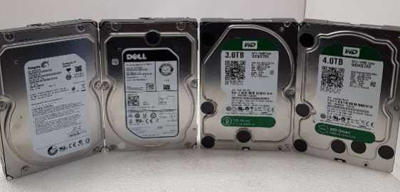 A Box of 4TB , 3TB & 2TB SATA 3.5 HARD DRIVE Mixed Brands -22 PCS