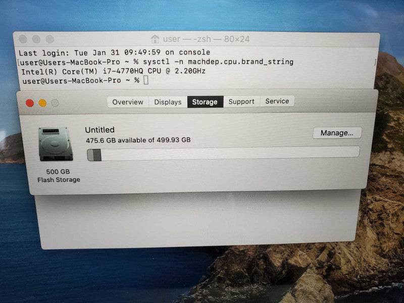 MacBook Pro 2015 15\\" Core i7-4770HQ @ 2.2GHz 16GB DDR3 500GB SSD [READ] (