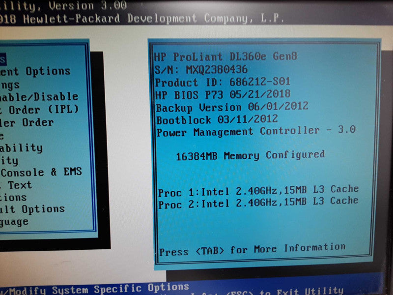 HP ProLiant DL360e Gen8 2x Xeon E5-2440 16GB RAM B320i RAID 2X PSU No HDD