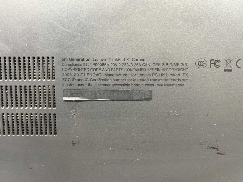 Lenovo ThinkPad X1 Carbon 5th gen with i7-7500U CPU 8GB RAM & 512GB NVMe  -