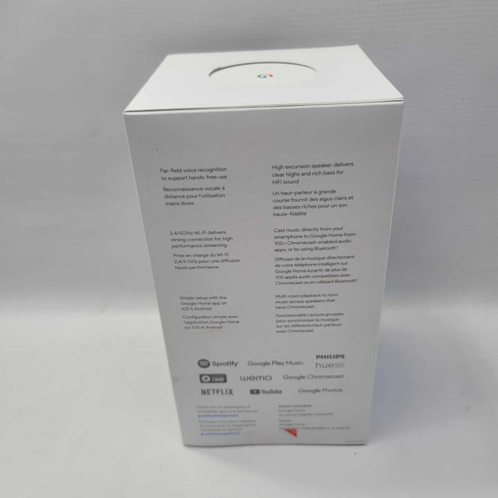 Google Home Smart Assistant - White Slate NEW IN BOX MFG:2018 =