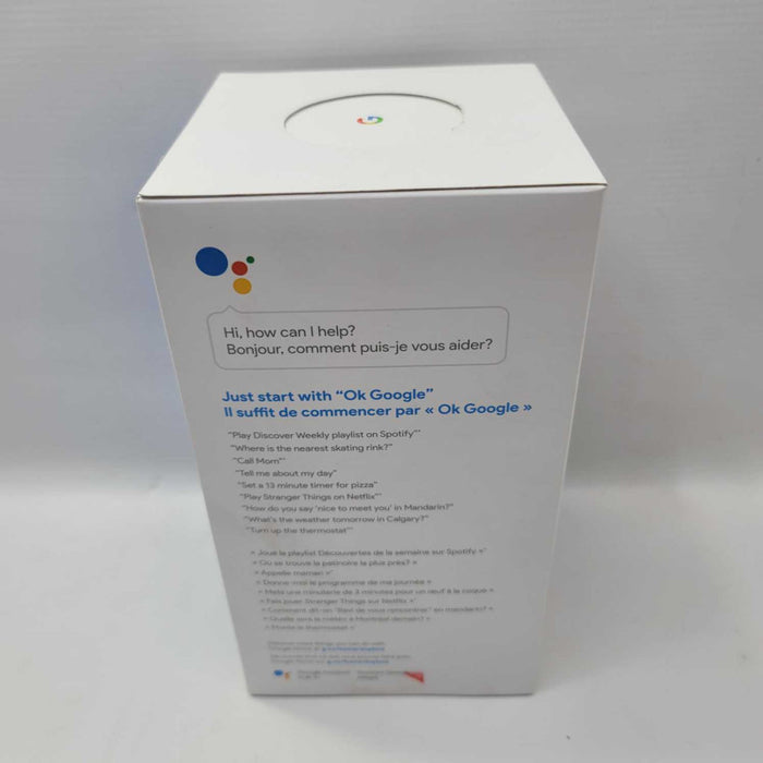 Google Home Smart Assistant - White Slate NEW IN BOX MFG:2018 =