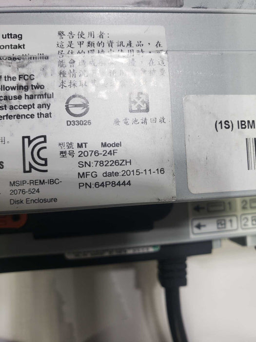 IBM 2076 Storwize V7000 SFF Expansion Enclosure Model 24F