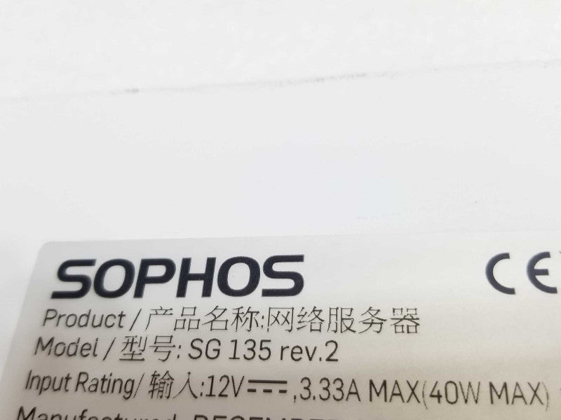 Sophos SG-135 Rev 2 UTM Firewall Security Appliance 8-Port, NO AC Adapter ~