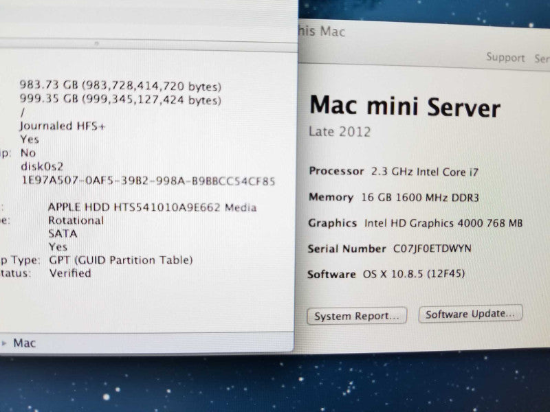 Mac mini Server - L.2012 A1347, i7-3615QM 2.3GHz/16GB DDR3, 1TB HDD. ~