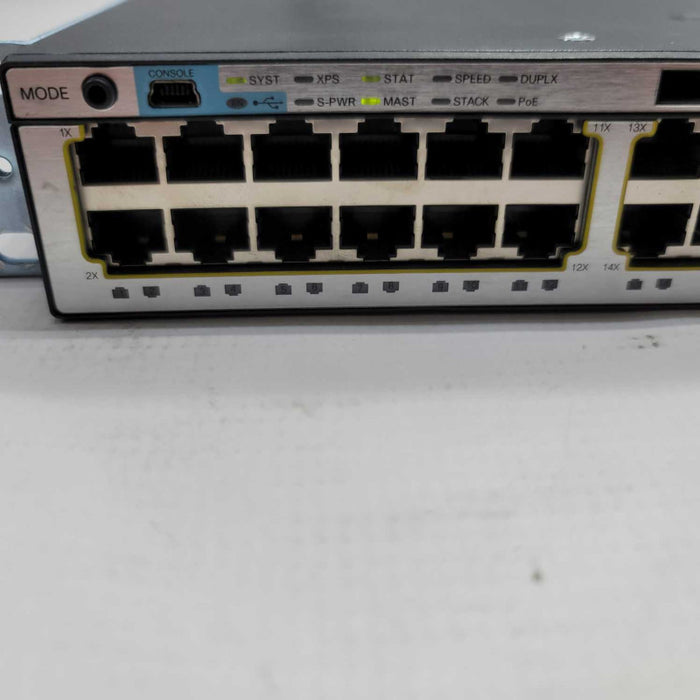 Cisco Catalyst WS-C3750X-48PF-S V02 48 Port Gigabit PoE No PSU Network Switch =