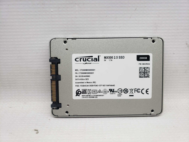 Crucial MX500 2TB 3D NAND SATA 2.5 Inch Internal SSD 95%+ Health