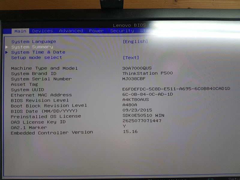 Lenovo Thinkstation P500 Xeon E5-1620 V3 @ 3.50ghz / 32gb ram/ quadro K2200 #