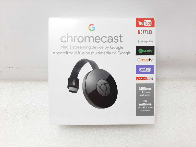 Google Chromecast Streaming Media Player (2nd Gen), GA3A00093-A14-Z01 New