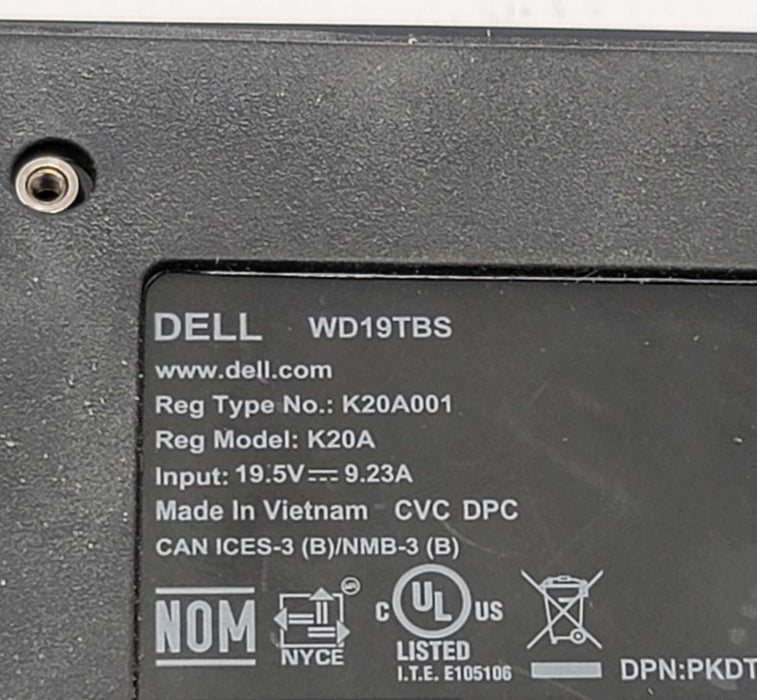 Dell WD19TBS Thunderbolt Docking Station - With 240w Adapter =