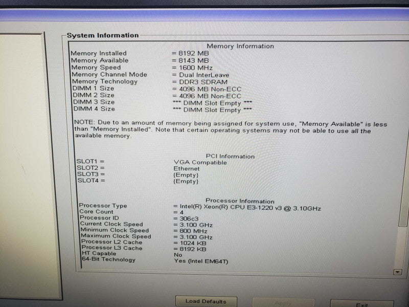 Dell Precision T1700 XEON E3-1220 @ 3.10GHz 8GB RAM Quadro K620