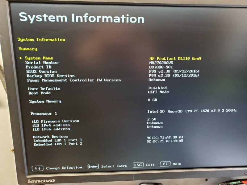HP ProLiant ML110 Gen9 Xeon E5-1620v3 @ 3.50GHz 16GB RAM - NO HDD B140I RAID (