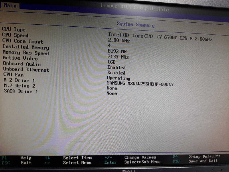 Lenovo ThinkCentre USFF Core i7-6700T @ 2.8 GHz 8GB DDR4 256GB M.2 READ!