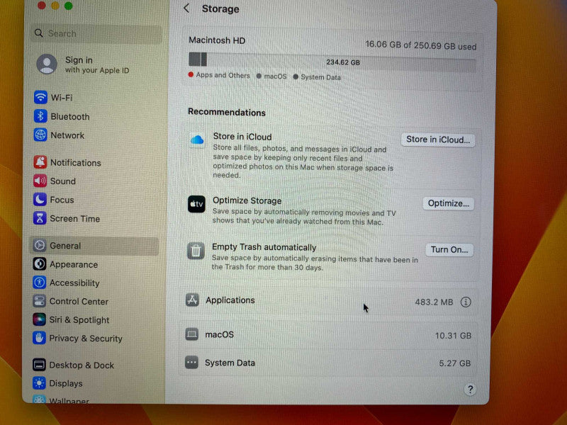 MacBook Pro 2019 13-inch TouchBar with Intel i5 CPU 16GB RAM & 250GB Storage -