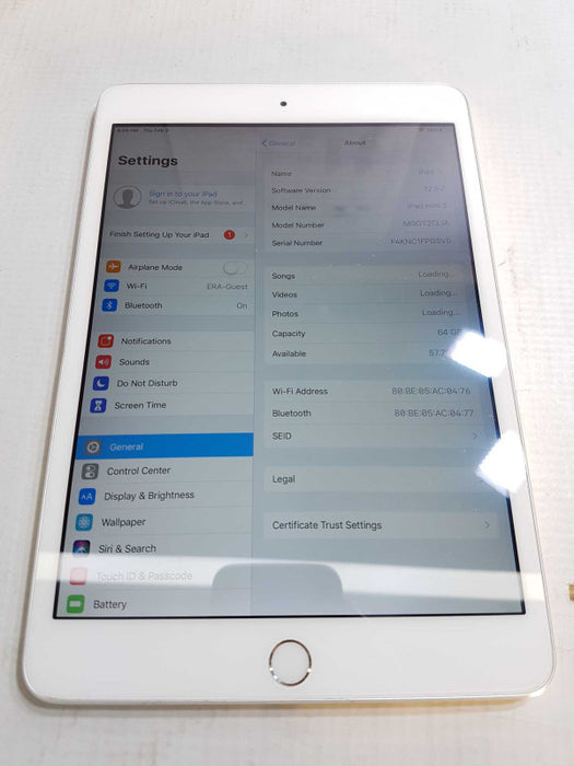 Apple Ipad Mini 3 64GB White - Unlocked #
