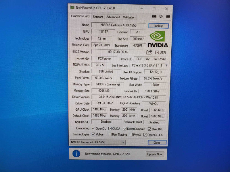 Acer Nitro N50-640 Core i5-12400F @ 2.5GHz 24GB DDR4 500GB Nvme GTX 1650 4GB (