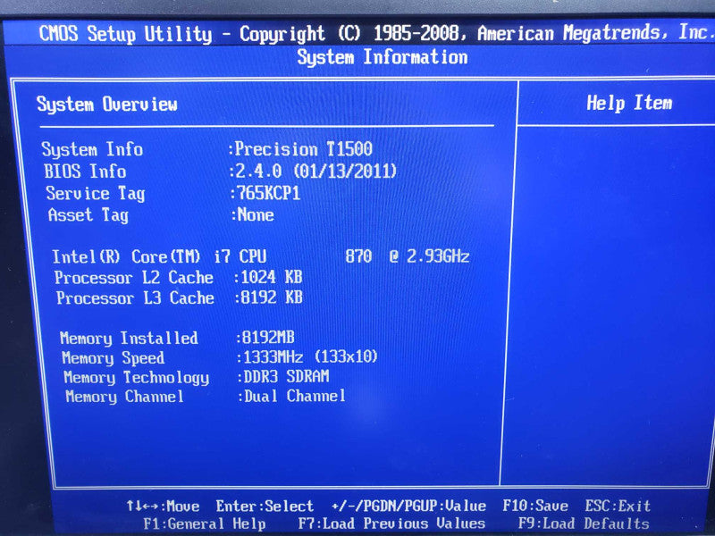 Dell Precision T1500 Workstation i7 870 @ 2.93GHz 8GB RAM Quadro FX 380